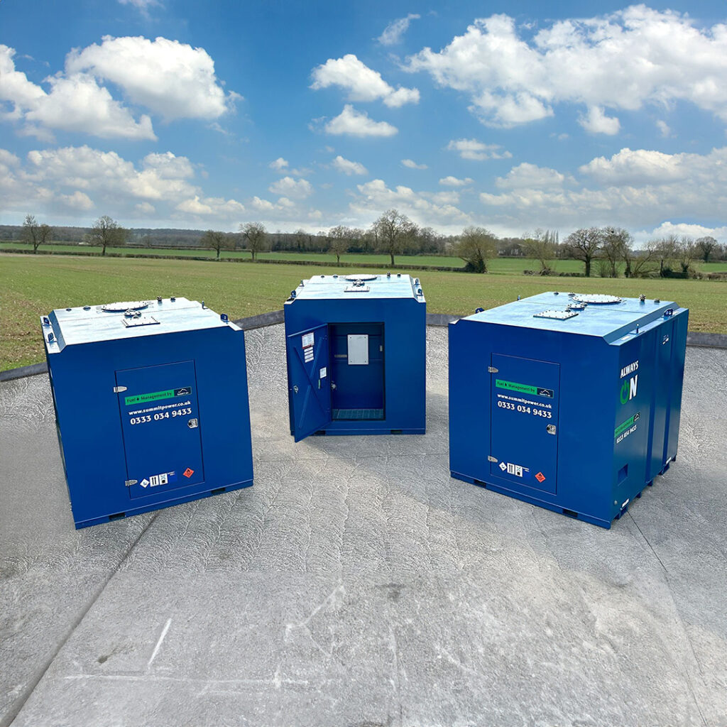 Three 9000L fuelpods bulk fuel storage